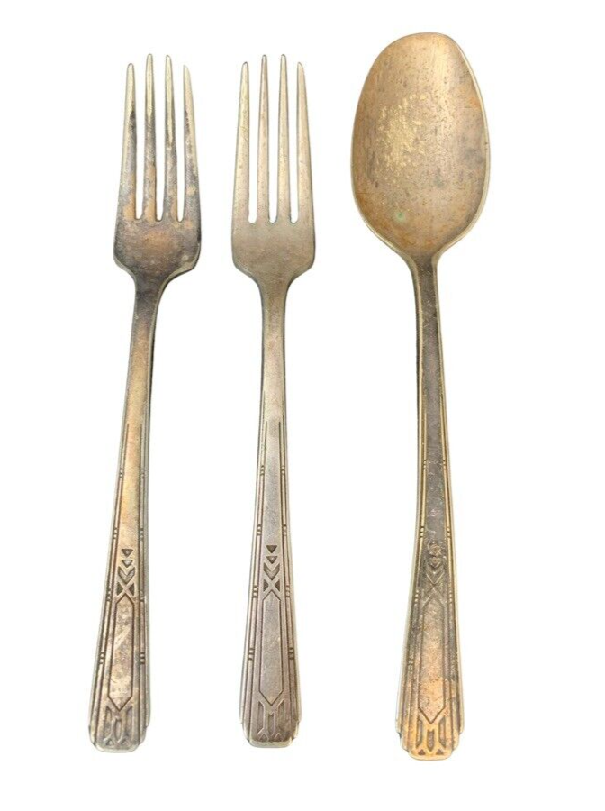 Tudor Plate Community Oneida Silver Plated 2 Forks 1 Serving Tablespoon