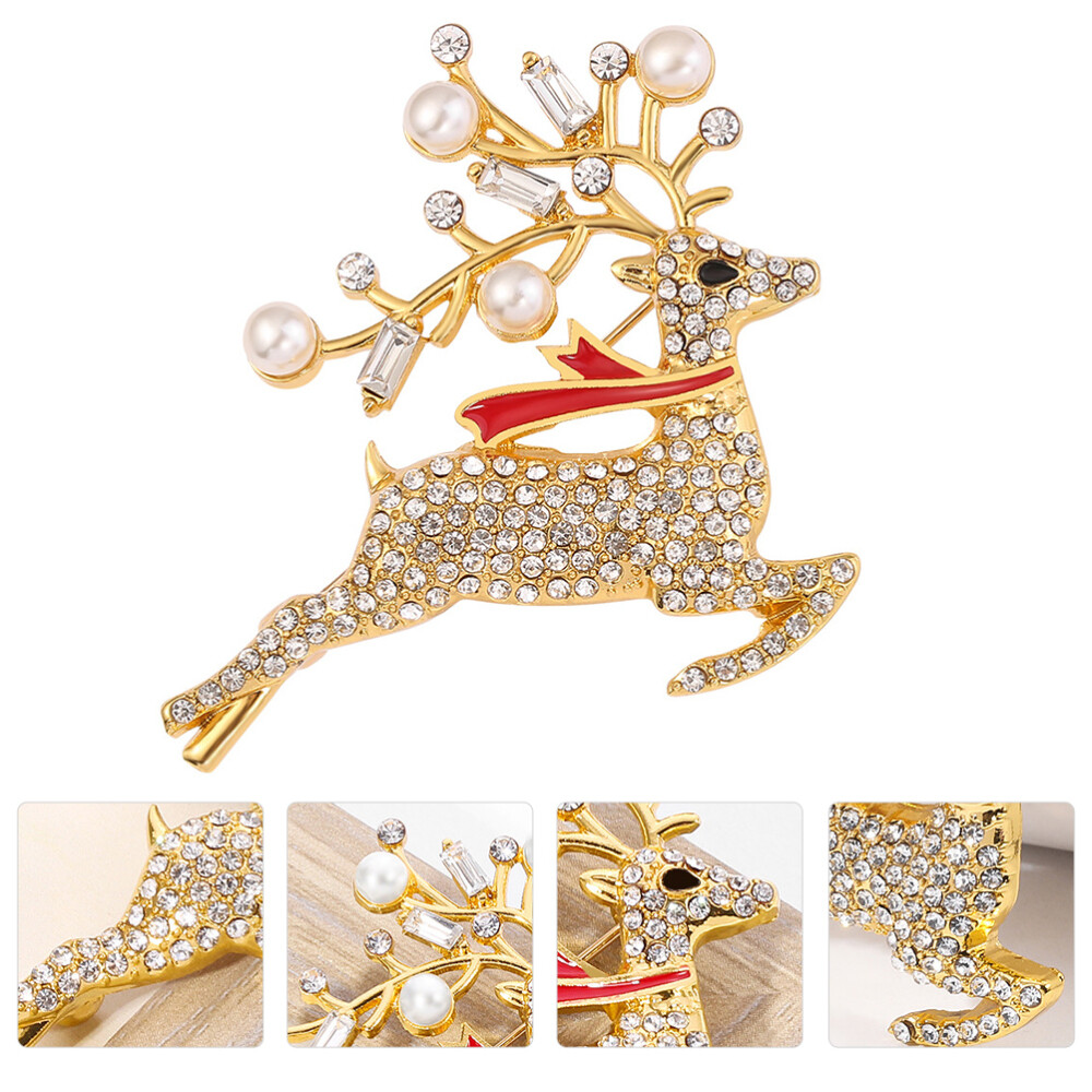 Christmas Lapel Pin Christmas Enamel Button Reindeer Gift Jewelry