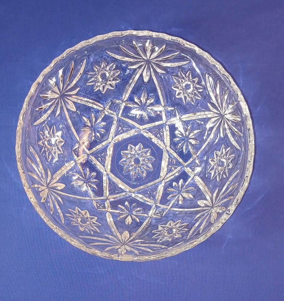 Vintage Anchor Hocking Glass Bowl Large STAR OF DAVID