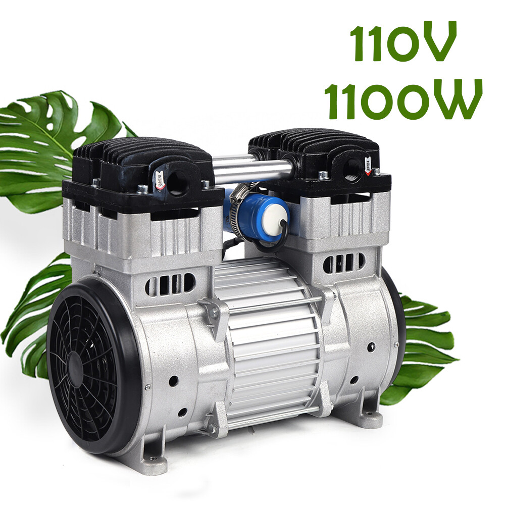 Oil-Free 7CFM Silent Air Compressor Head Motor 110V Small Pump