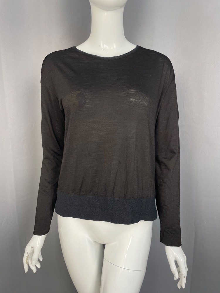 Transit Par Such Textured Logsleeve Lightweight Wool Jumper Button Back Size 2\M