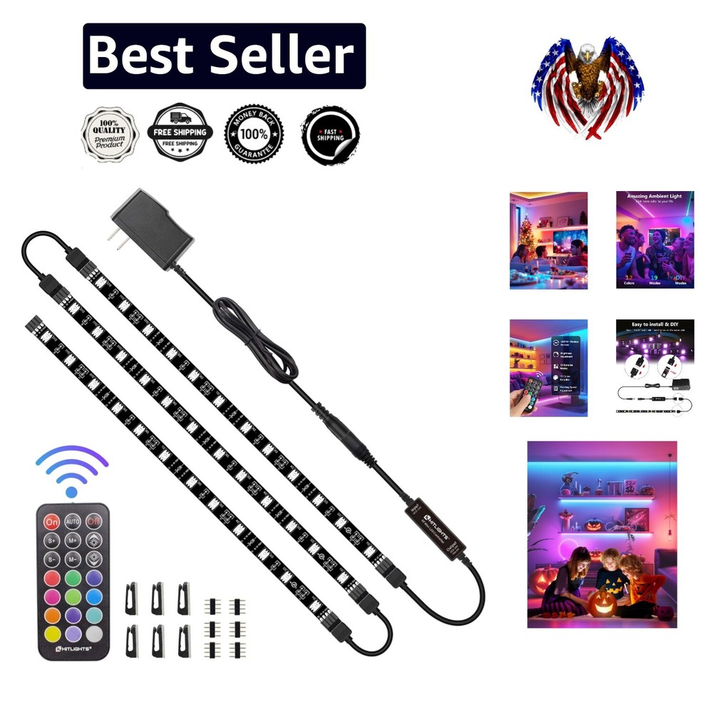 DIY RGB LED Strip Light Kit with Remote for Multicolor Indoor Lighting