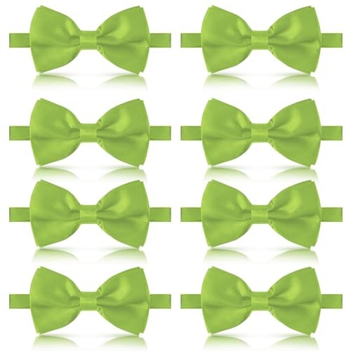 Stylish Adjustable Pre-Tied Men's Bow Ties 8-Piece Set in Green