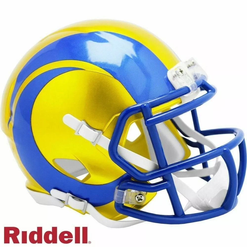 *SALE* LOS ANGELES RAMS CHROME FLASH NFL SPEED MINI FOOTBALL HELMET RIDDELL!-image