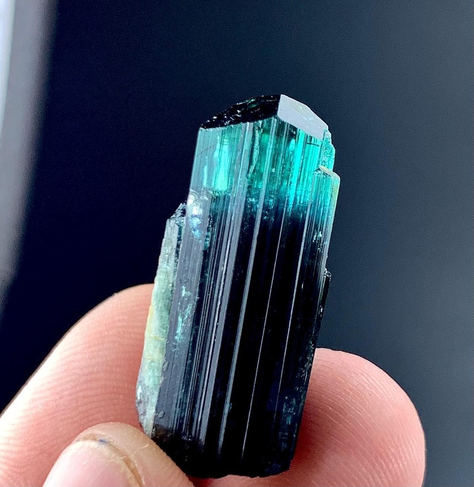 34 Carat Blue Tourmaline Crystal  Specimen From Afghanistan