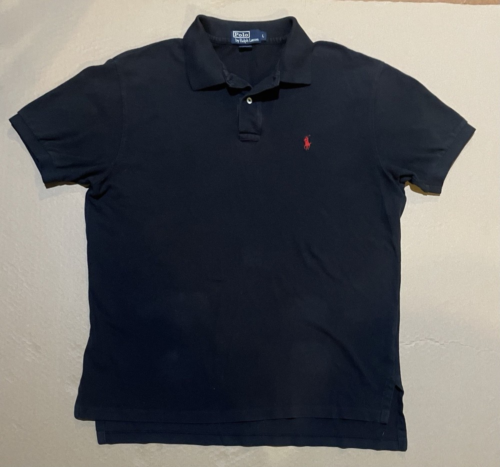 Polo Ralph Lauren Men’s Polo Shirt Large Black Red Pony Cotton