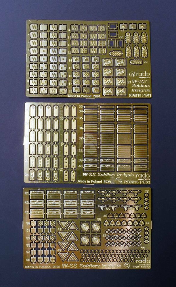Rado 1/16 120mm Waffen-SS Soldier's Insignia Set WWII #1 [Photo-etch] RDM16PE01