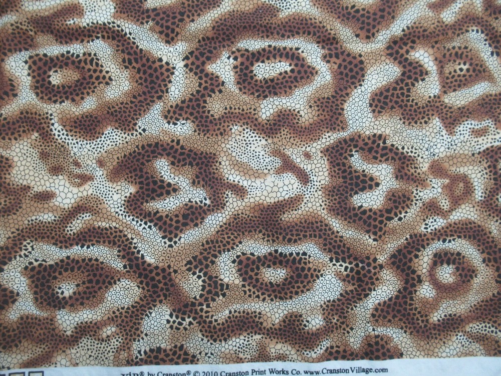 African Jungle Leopard Snakes VIP Cranston 2010 Cotton Fabric 35x44 Inches New