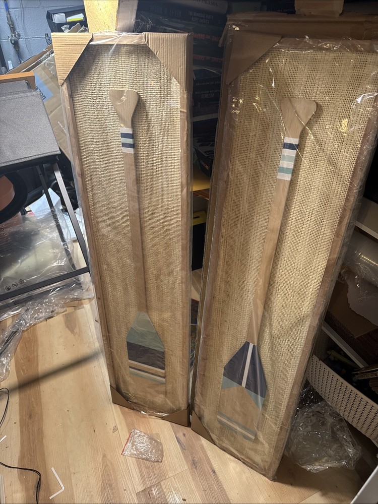 Nautical Decorative Paddle on Wood Board Set of two