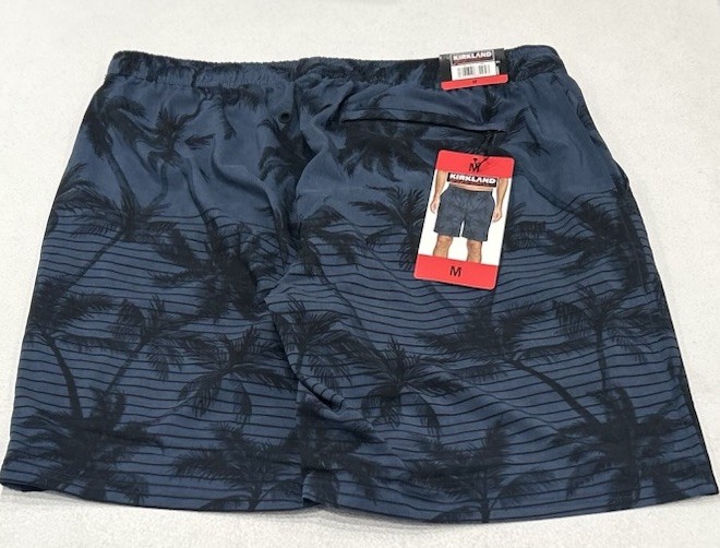 Kirkland Signature Men's Stretch Swim Shorts, Blue, Size M