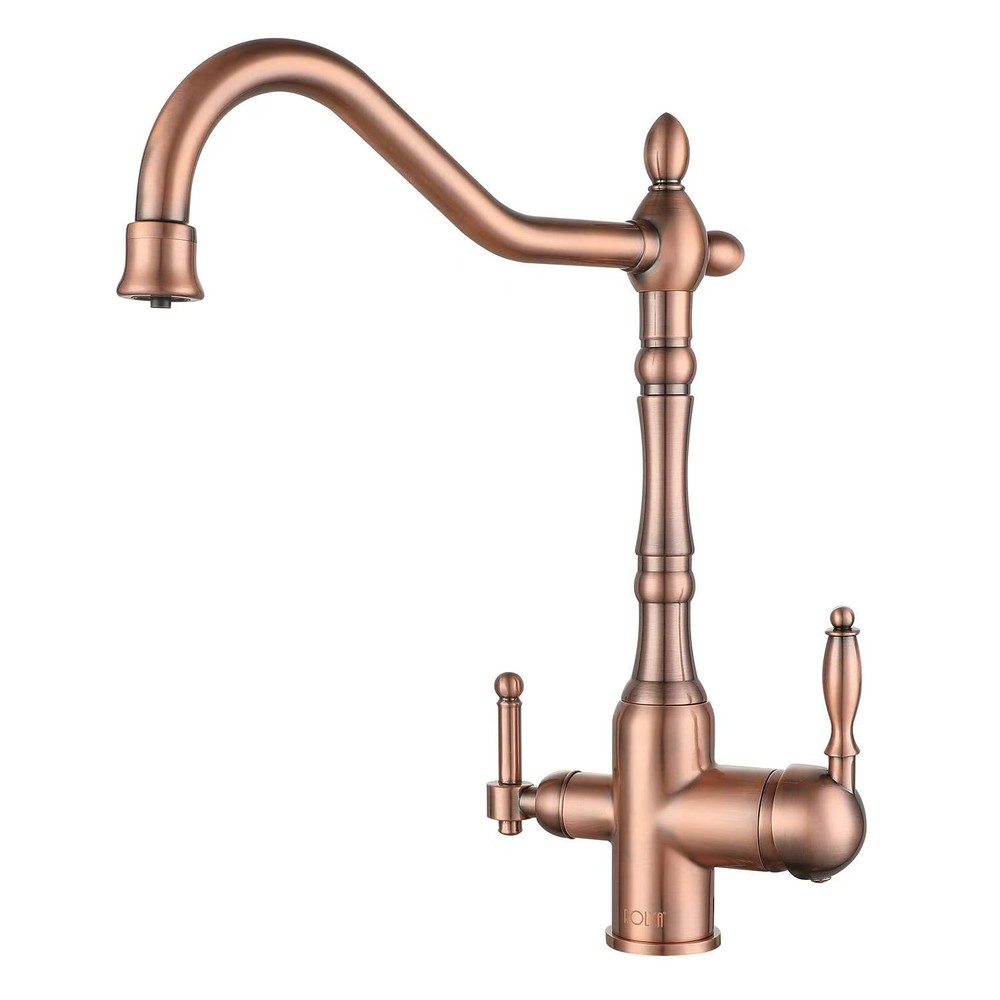 Solid Brass Triflow Kitchen Faucet 3 Way Water Filter Tap Antique Copper