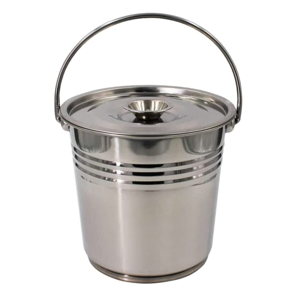 Cabilock Galvanized Metal Bucket Portable Trash Can Water Office