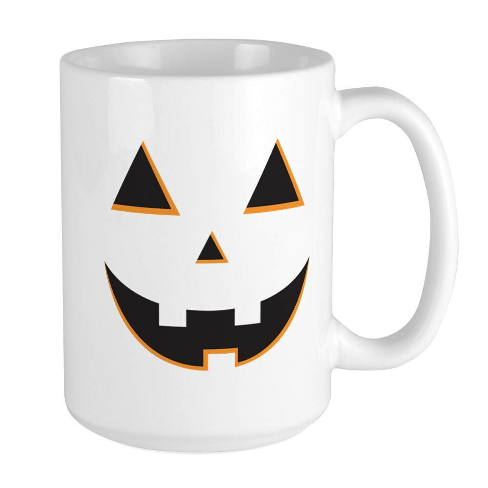 CafePress Pumpkin Face Coffee Mug, Large 15 oz. White Coffee Cup (1883001981)