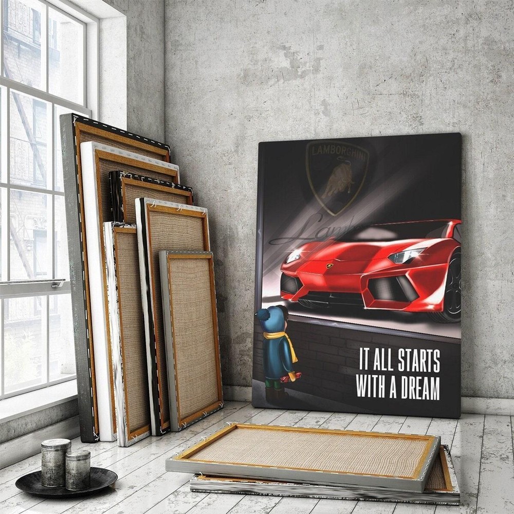It All Starts With A Dream Motivational Wall Art Quote Poster vintage, Poster