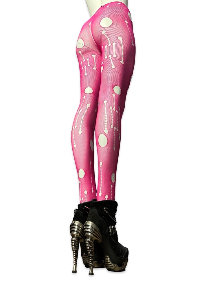 LIP SERVICE Barbie EMO RAVE PUNK PINK CYBER TIGHTS 80S COSTUME HOSIERY HALLOWEEN
