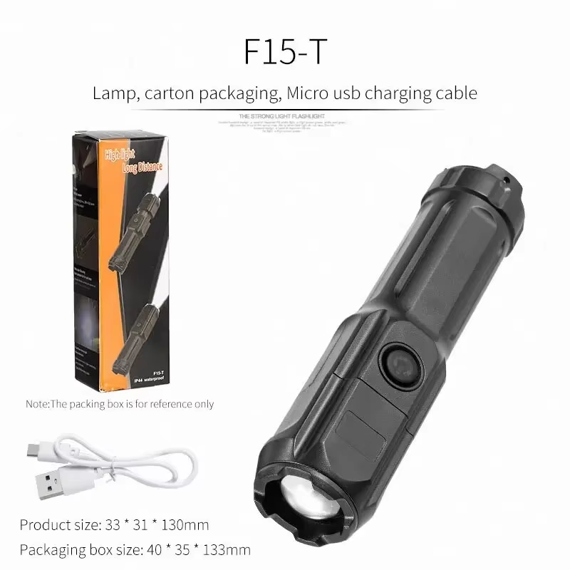 Rechargeable Telescopic Tactical Flashlight with 4 Modes, Waterproof Design