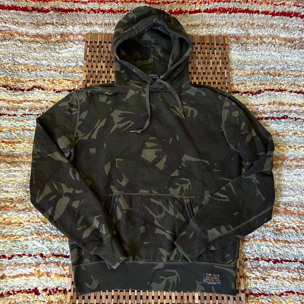 Polo Ralph Lauren Camo Sweatshirt Hoodie Hoody Green Men's Size Medium M