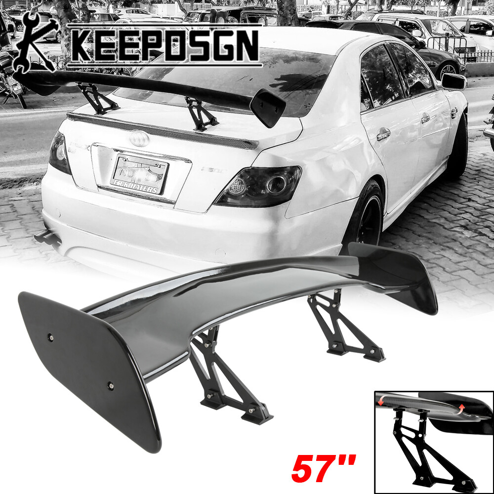 Toyota Mark X 57-Inch GT Style Gloss Black Adjustable Rear Trunk Spoiler Wing