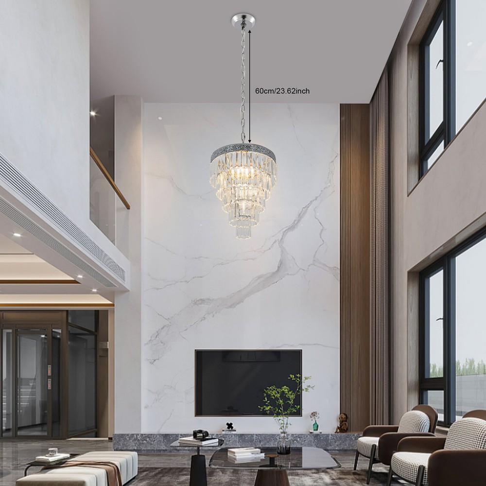 E26 Crystal Chandelier Modern Ceiling Light Lamp Pendant Lighting Fixture