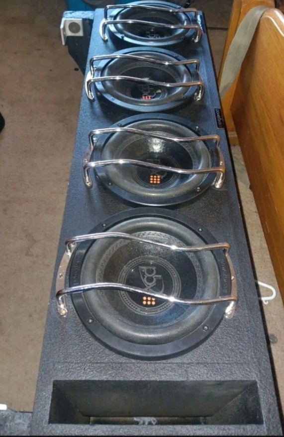 Quad 8-Inch Powerbass Subwoofer Enclosure for Deep Bass