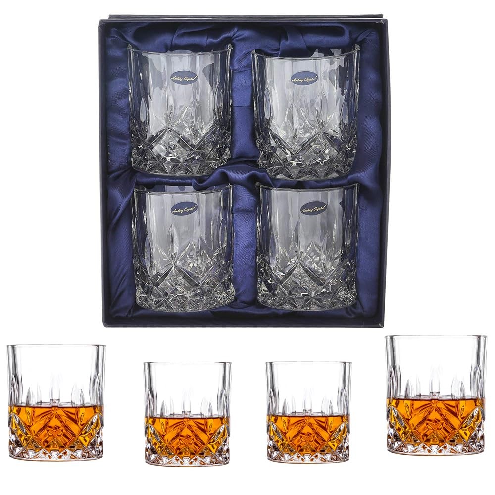 Lead-Free Crystal Double Old Fashioned Whiskey Glass with Timeless Elegant Design