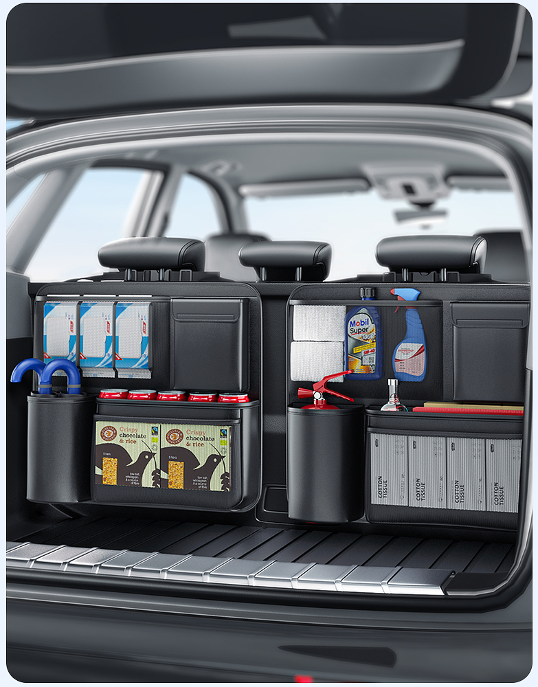 2 PCS Car Cargo Net Trunk Organizer Hanging Back Seat Storage Organizer Bag