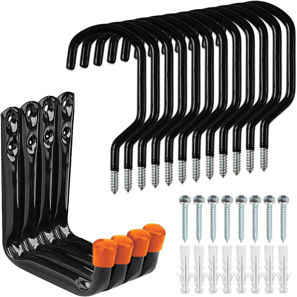 Heavy Duty 16 Pack Garage Utility Hooks for Bike Storage, Wall Mount Screw Hooks