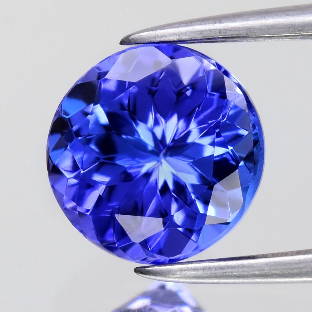 💎 1.49ct 7mm VVS Round Natural AAA Violet Blue Tanzanite - Superb, Tanzania Gem