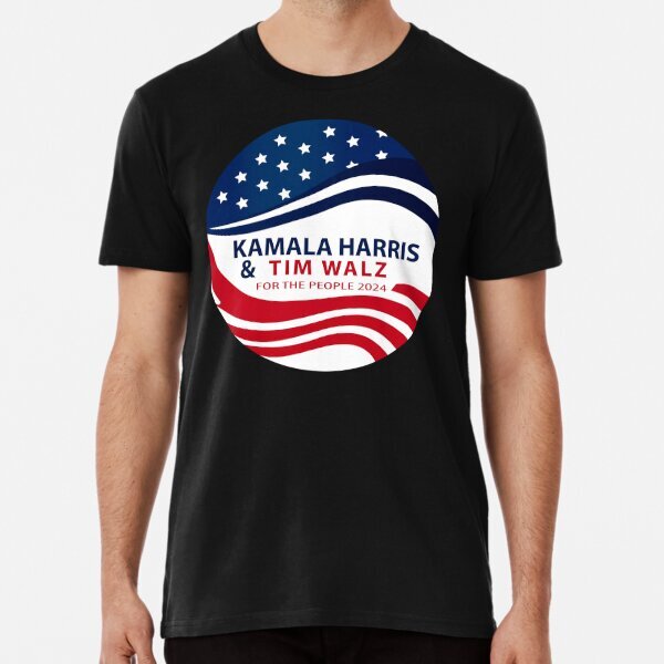 Harris Walz Gift Premium Art Political Support Made in USA T-Shirt S-5XL