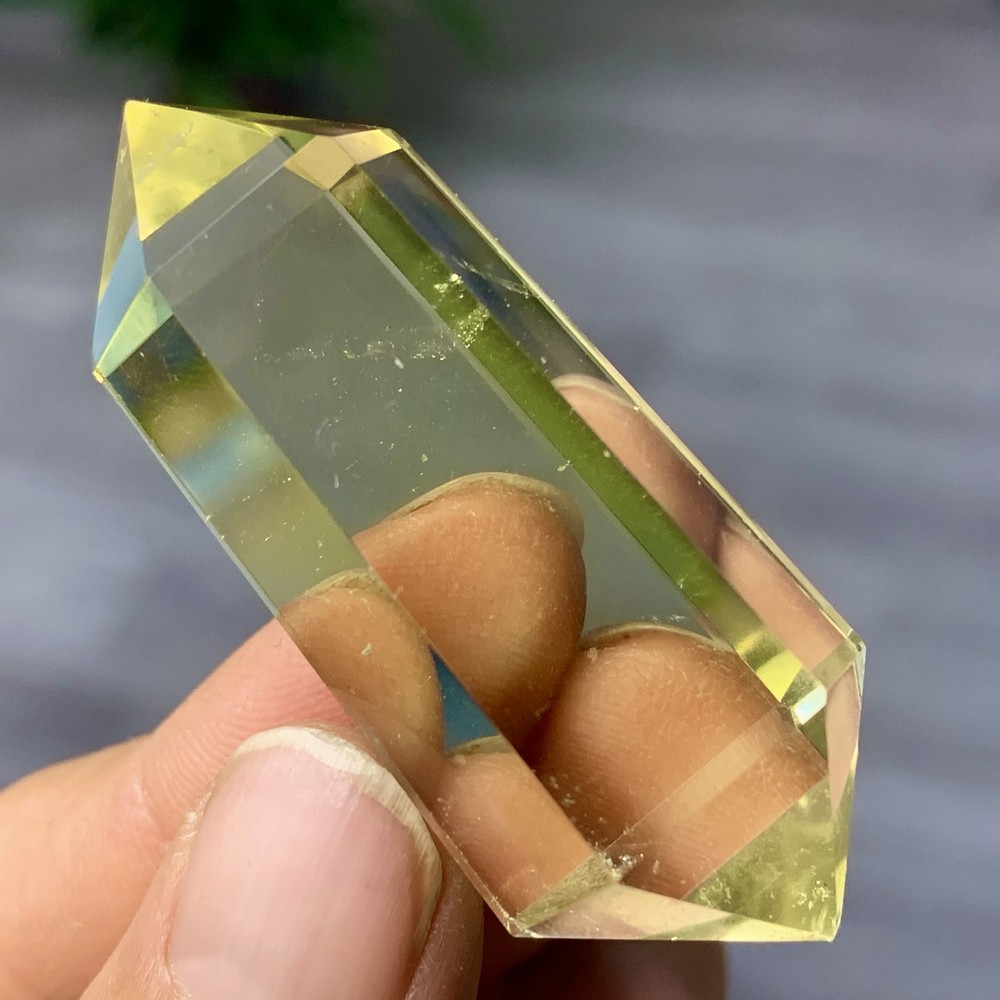 26G Natural Citrine Quartz Obelisk Crystal Double Point Wand Reiki Healing Gem