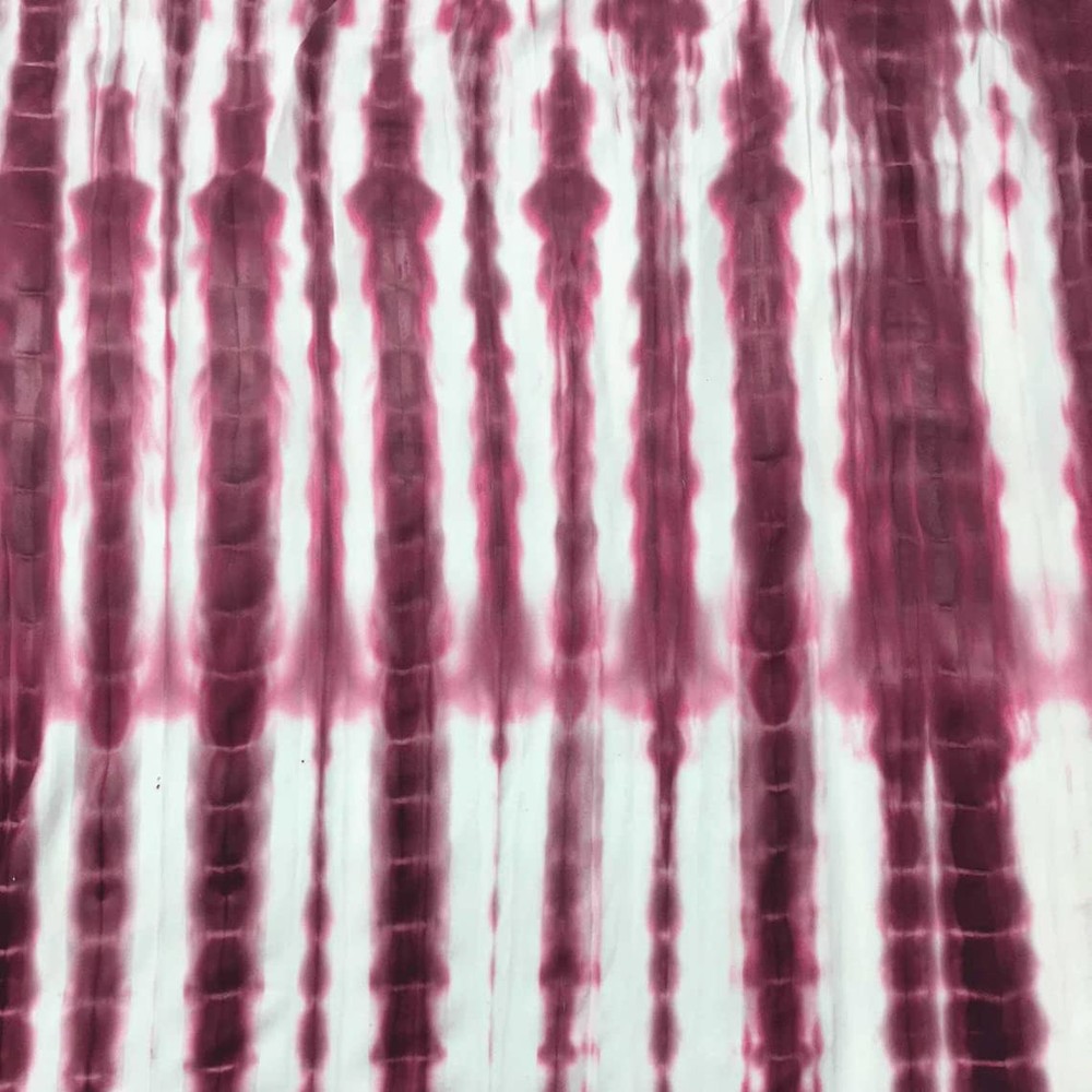Stretch Poly DTY Tie Dye Fabric for DIY Projects Wine 5 Yards