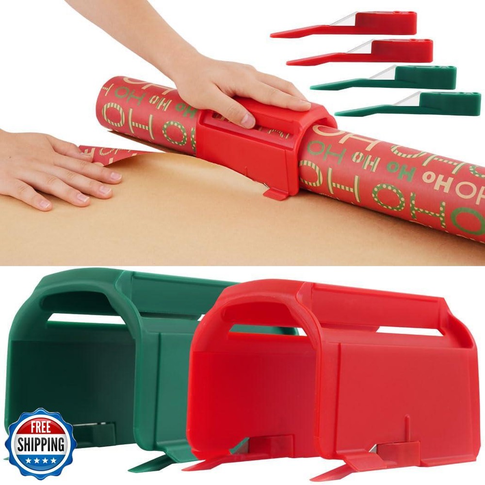 2Pcs Wrapping Paper Roll Cutter Tool with Smooth Cutting Edge for Easy Gift Wrapping