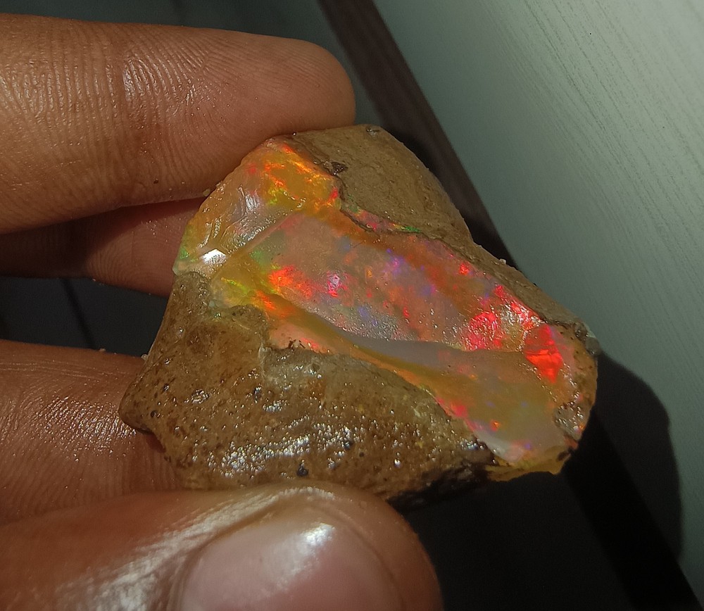 103 Ct Natural Ethiopian Fire Opal Rough Untreated Certified Gemstone SEE VIDEO