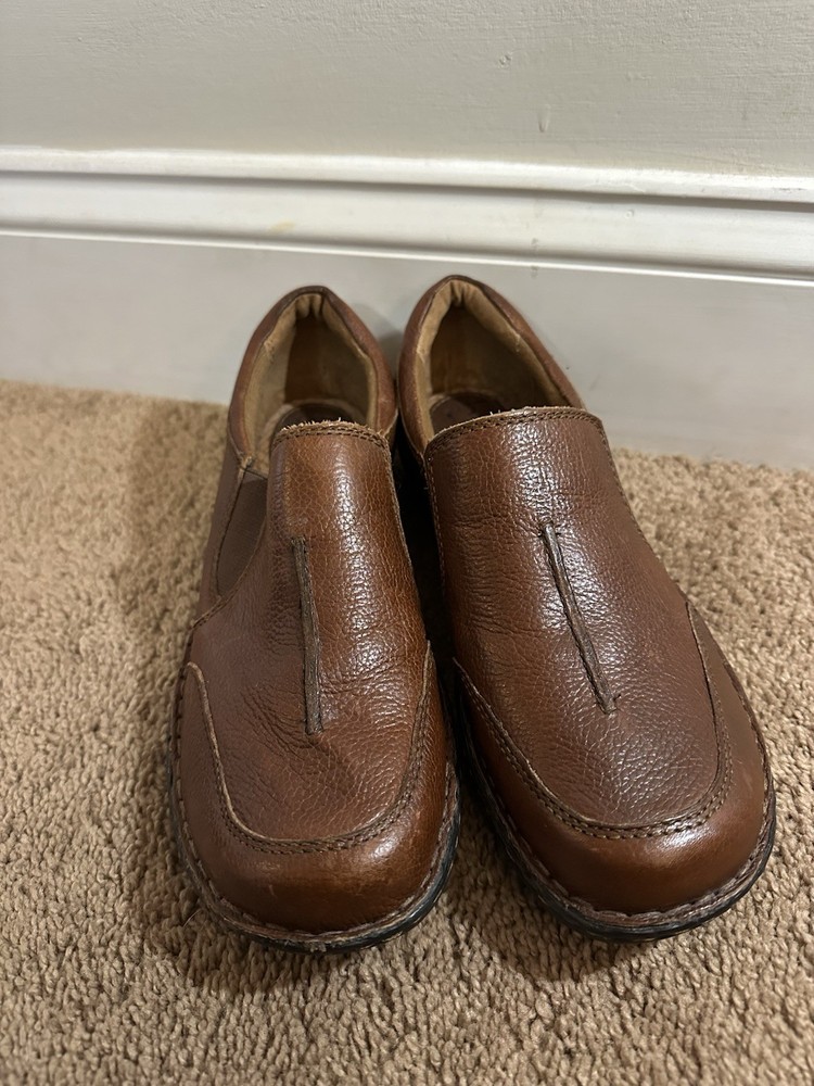 Boc Born Concept Shoes Womens 8 M Slip On Loafers Brown Leather Casual C47606