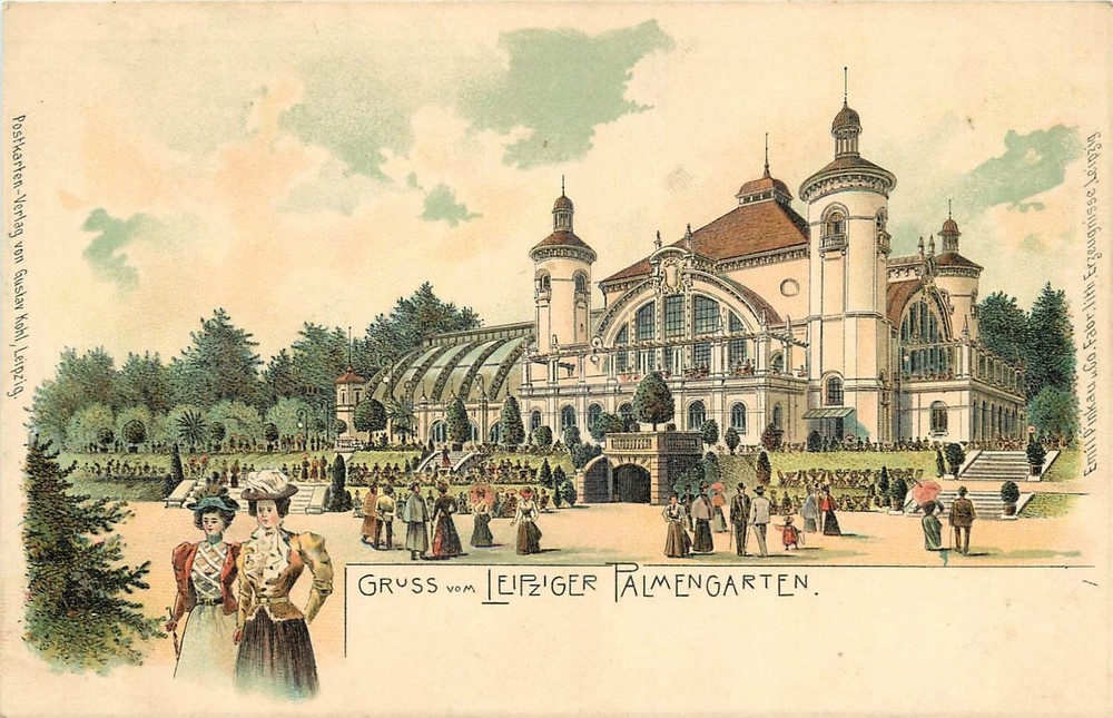 C1900 Leipzig Germany Grus Aus Pavilion undivided Postcard 25-6611