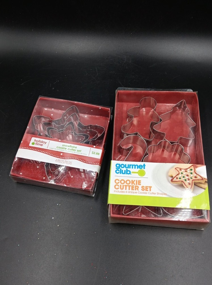 Christmas Cookie Cutters 6 Mixed Pack Set & 4 Pack Stars Various Sizes