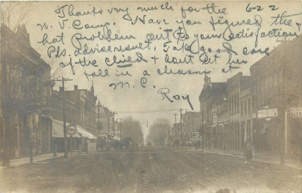 c1912 Indiana Street View RPO Cancel RPPC Postcard 25-8881