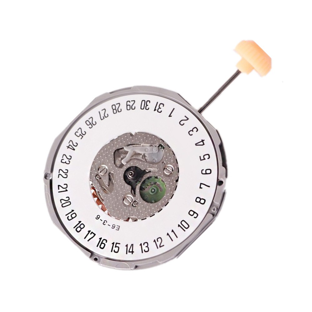 Quartz 3-Pin Watch Movement Repair Date@6 w/ Stem for Miyota 1M12