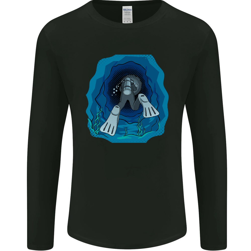 3D Scuba Diver Diving Mens Long Sleeve T-Shirt