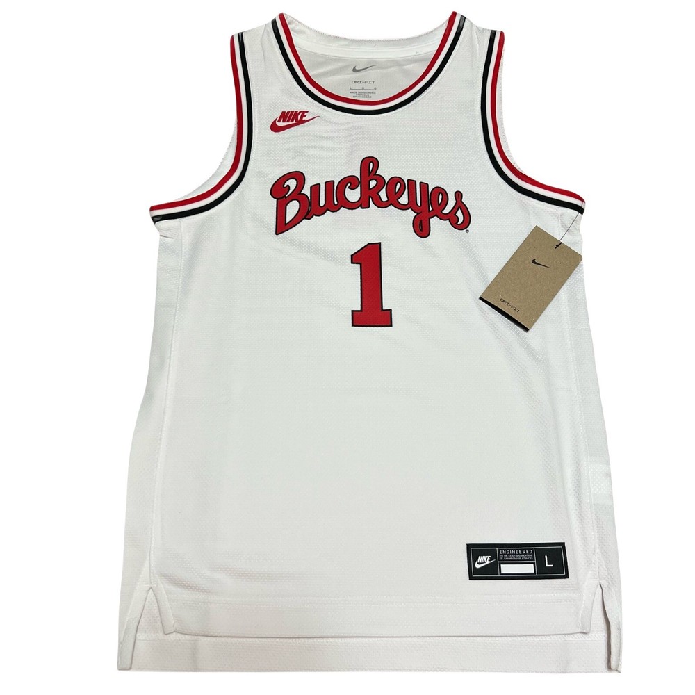 Ohio State Buckeyes Nike Youth L White Red Basketball NCAA Tank Jersey
