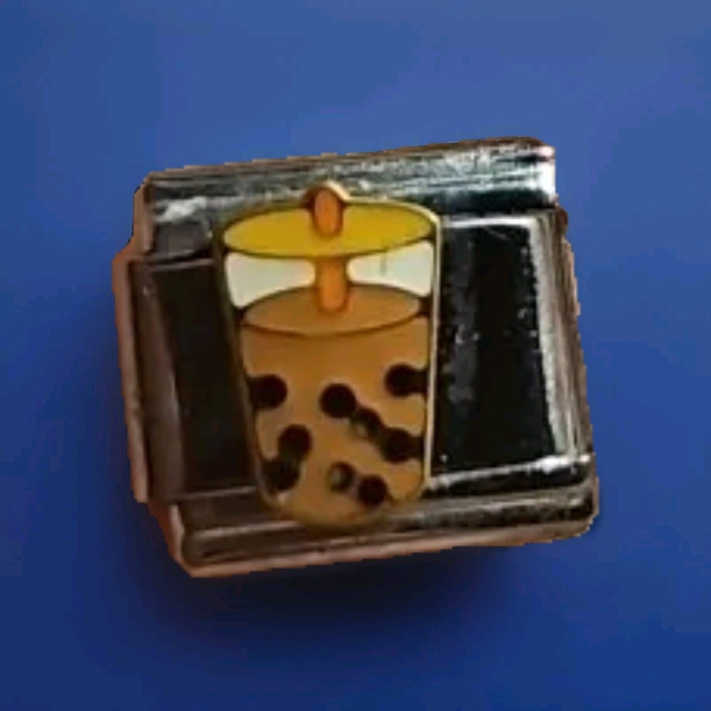 Boba Drink Italian Charm For Bracelet Stainless Steel 9mm