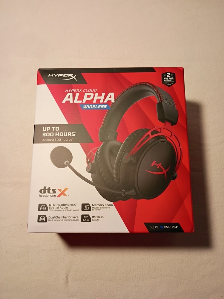 HyperX - Cloud Alpha Wireless Gaming Headset for PC, PS5, and PS4 - Black/Red
