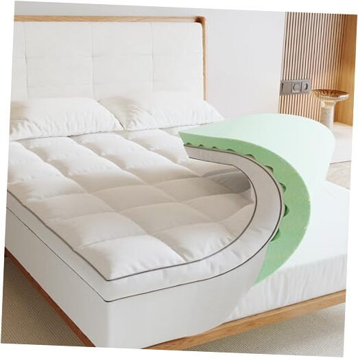 Memory Foam Mattress Topper Queen, 4inch Dual Layer Cooling Queen (60*80inch)