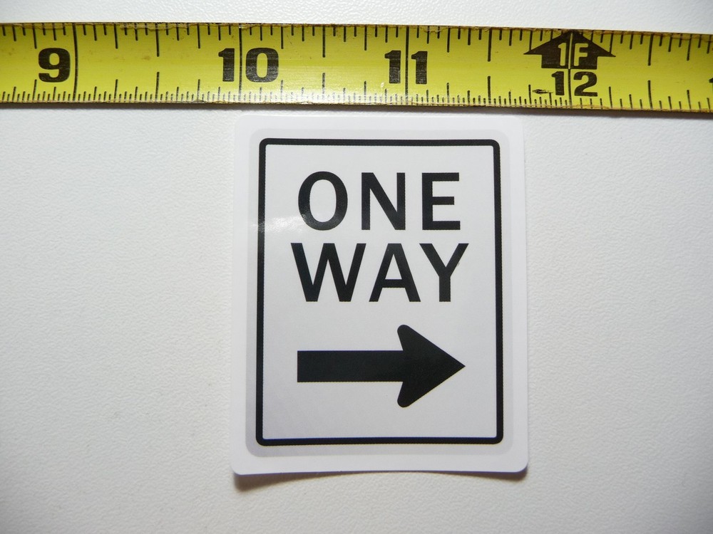 ONE WAY ARROW STICKER DECAL BUSINESS COMPANY POLICY BUILDING DOOR