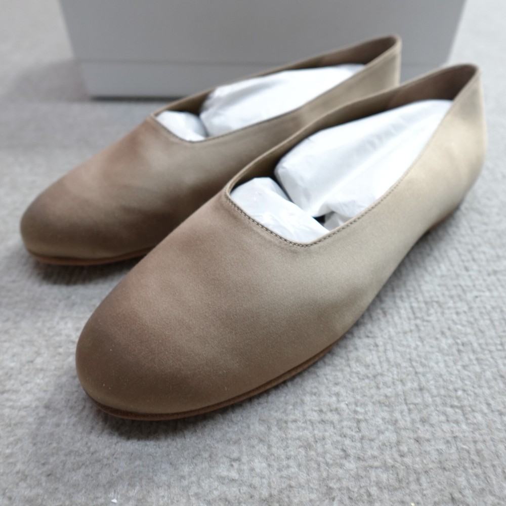 Vince Womens Flats 7.5M Beige Satin Ballet Maxwell 2 NEW