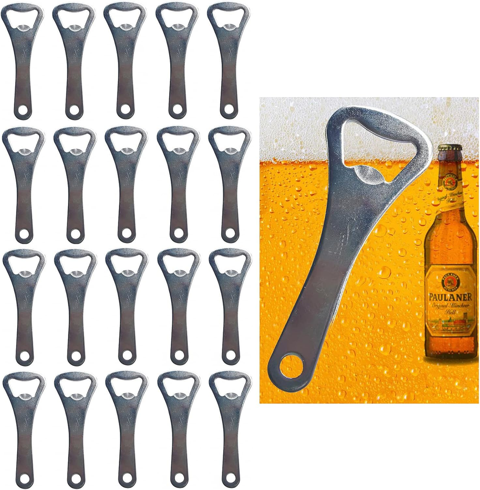 Bottle Opener Bulk,20 Pieces 3.6'' Stainless Steel Beer Bottle Opener Keychain W