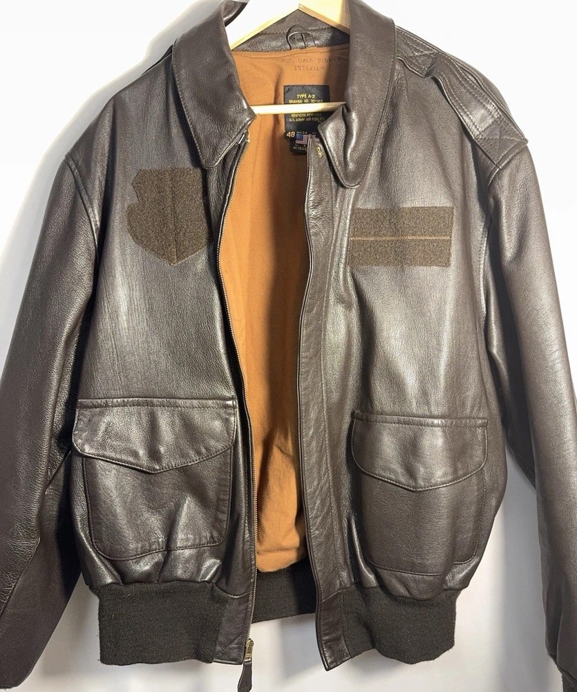 Vintage Avirex A-2 Leather Flight Jacket Men’s 48L USAF Goatskin