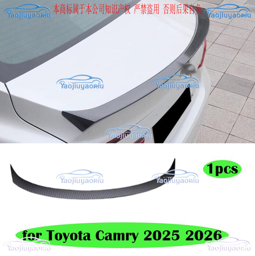 Carbon Fiber ABS Rear Trunk Spoiler Splitter Wing Lip for Toyota Camry 2025 2026