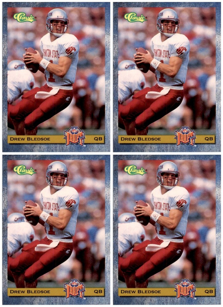 (4) 1993 Classic #1 Drew Bledsoe New England Patriots Card Lot