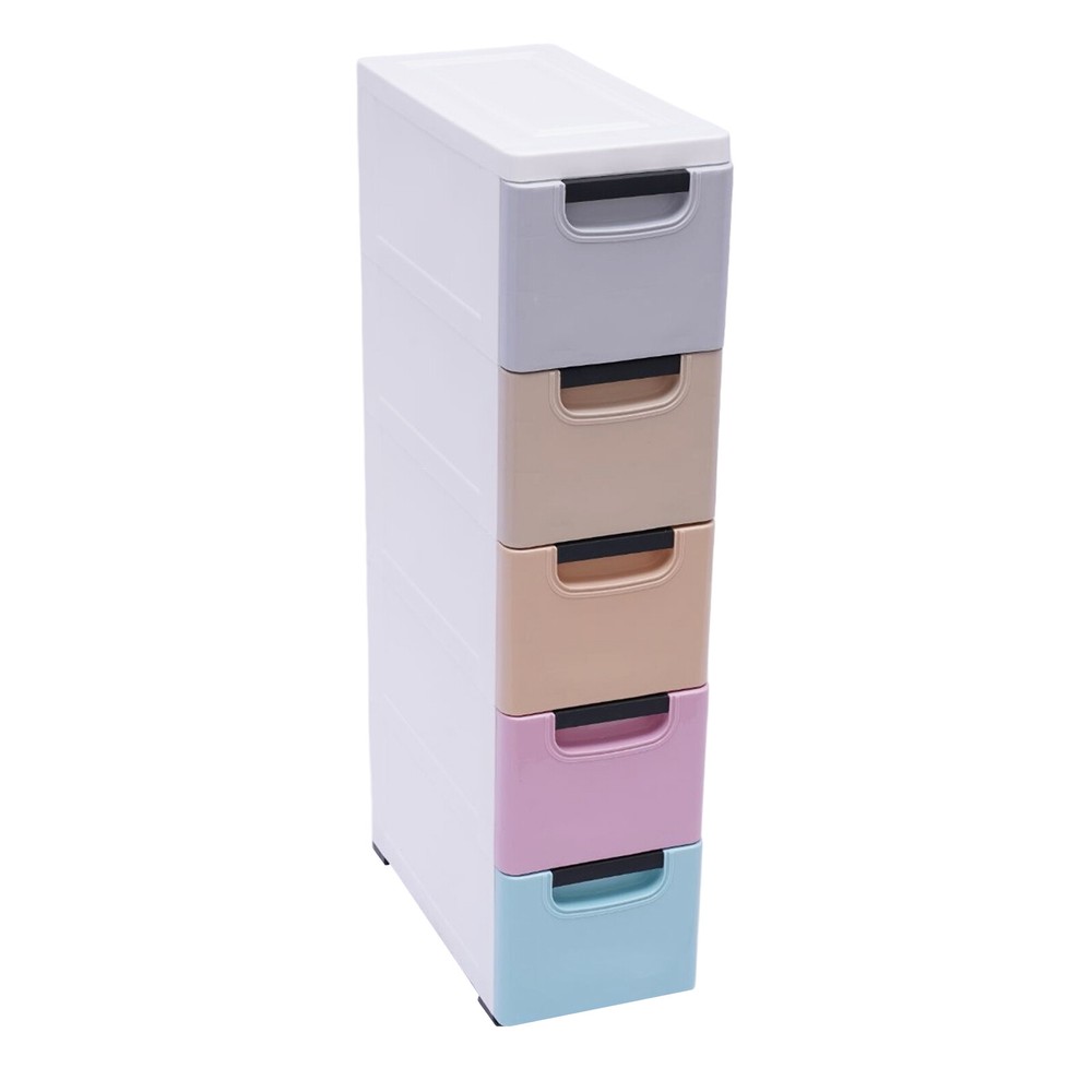 Plastic Drawers Dresser with 5 Drawers Tower Closet Storage Organizer Cabinet